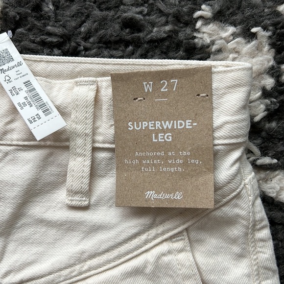 BRAND NEW WIDE LEG MADEWELL WHITE JEANS! - Picture 3 of 3